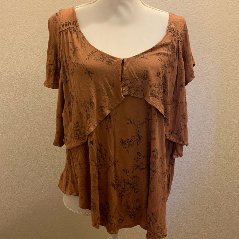 ANAMA Light Brown Floral Shirt